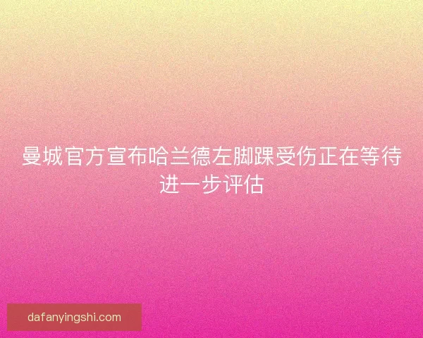 曼城官方宣布哈兰德左脚踝受伤正在等待进一步评估